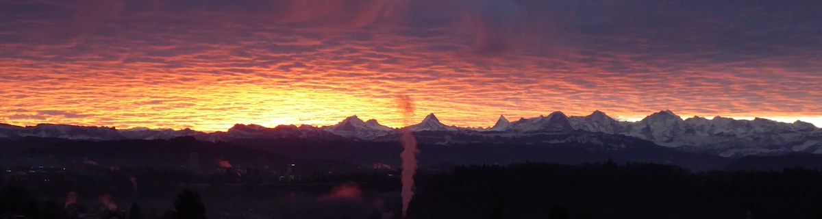 Spectacular view of the alps with dramatic clouds